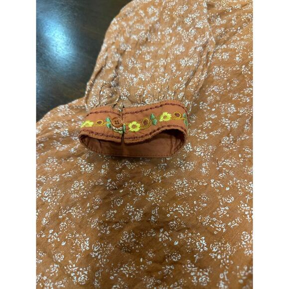 Cottage Peasant Prairie Embroidery Top Women Large Boho Festival Western Cowgirl - Picture 8 of 11